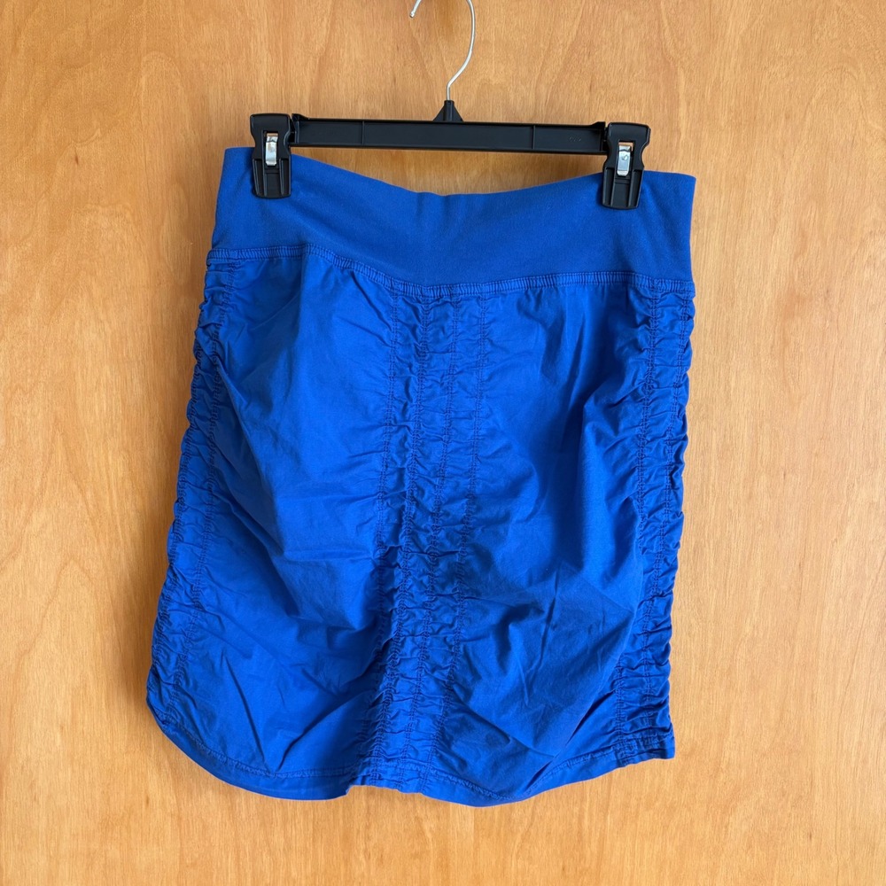 Wearables Habitat Ruched Mini Skirt Womens Small Blue Elastic Waist 20835W